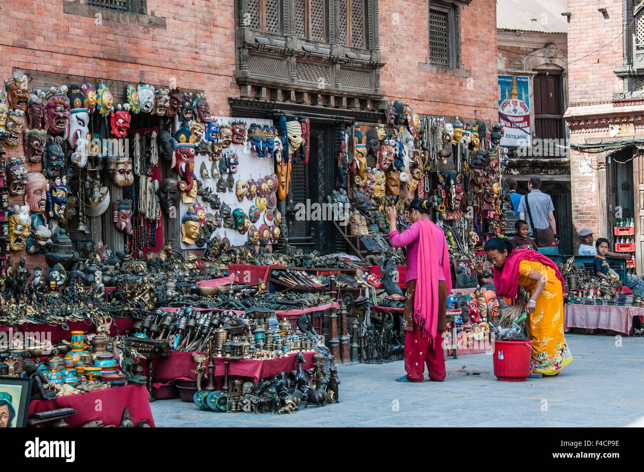 Les ateliers d'artisanat à Swayambhunath, Monkey Temple, Katmandou, Népal. Banque D'Images