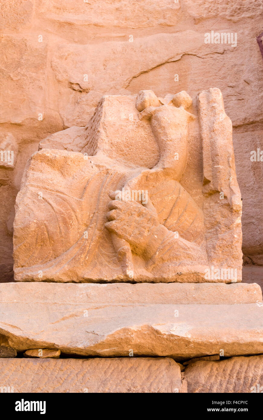 Hauts-reliefs, Grand Temple, à l'Exedra, Petra, Site du patrimoine de l'UNESCO, en Jordanie. Banque D'Images