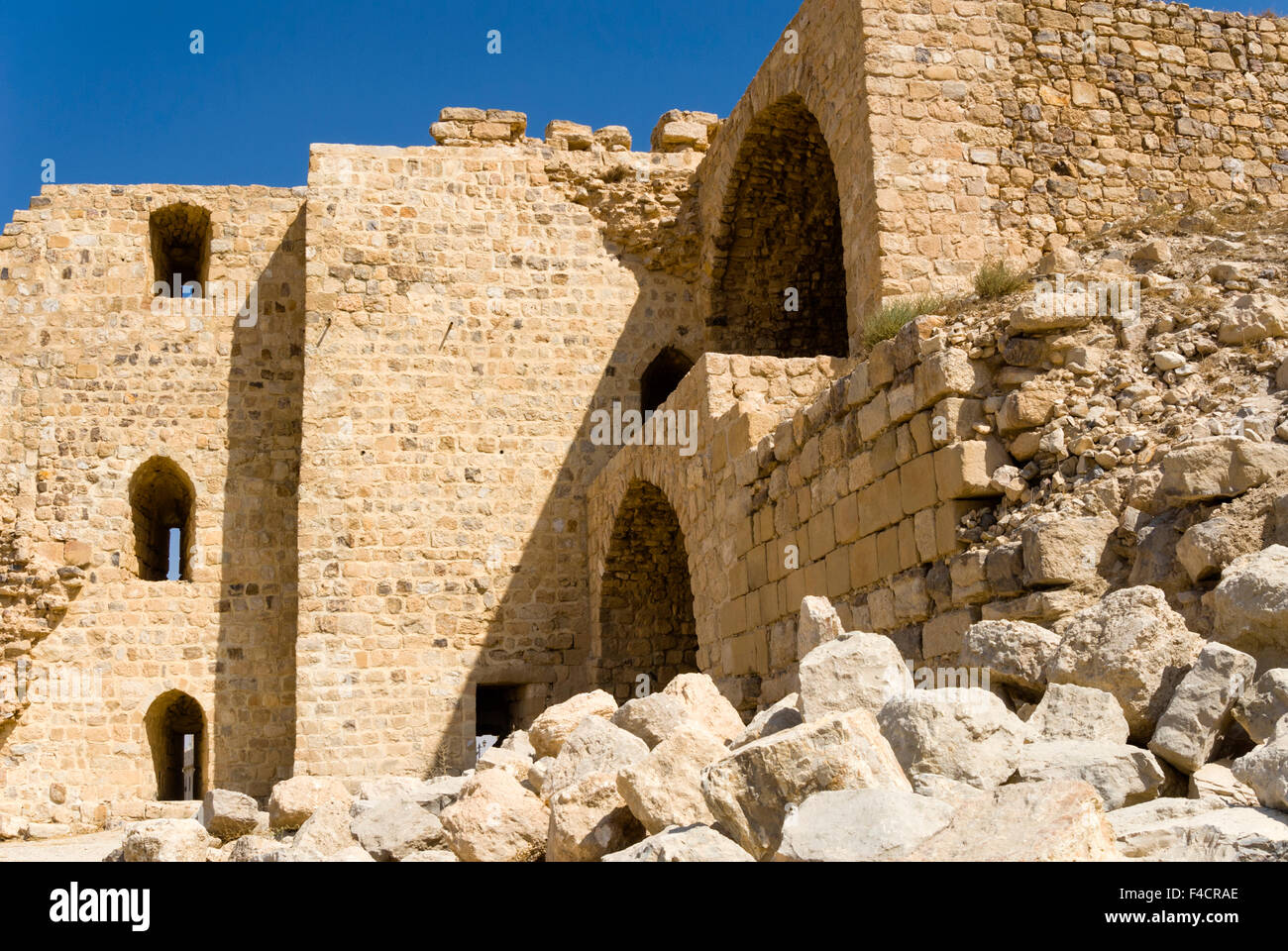 Le Crusader fort de Kérak Château, Kérak, la Jordanie. Banque D'Images