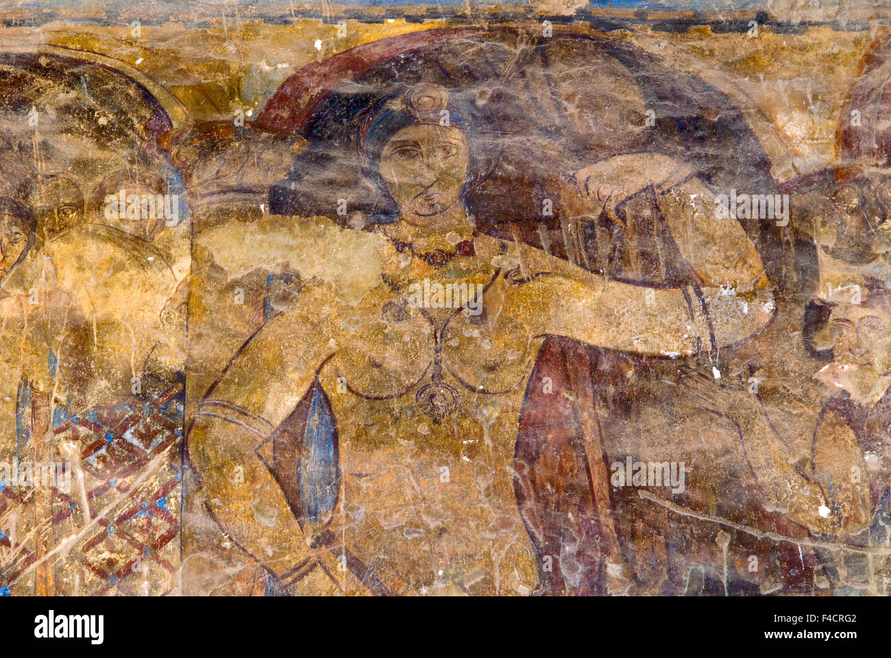 Qusayr Amra, fresque ou Hummayad Qusair Amra, Pavillon de chasse, la Jordanie. Banque D'Images