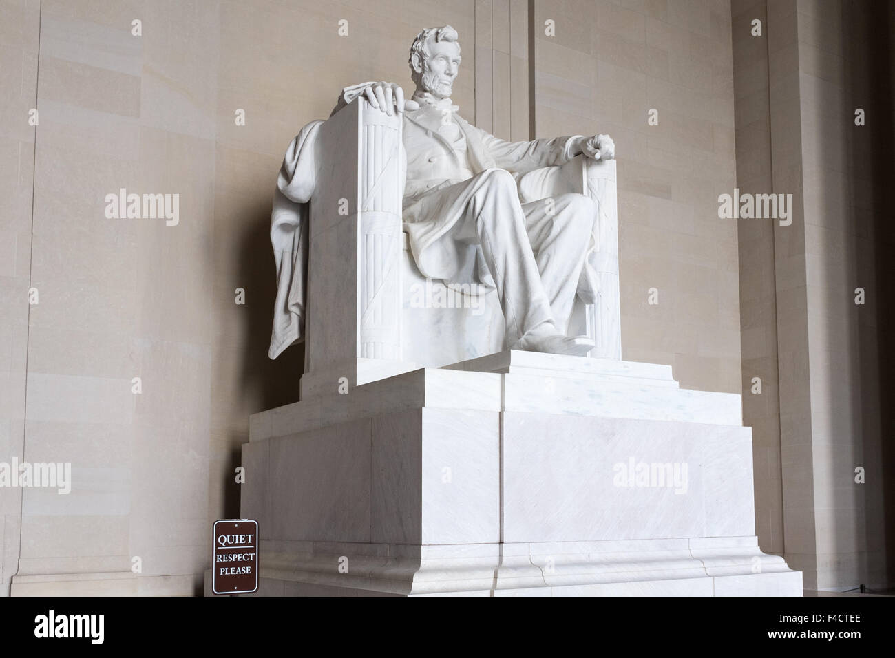 Statue d'Abraham Lincoln dans le Lincoln Memorial à Washington DC Banque D'Images
