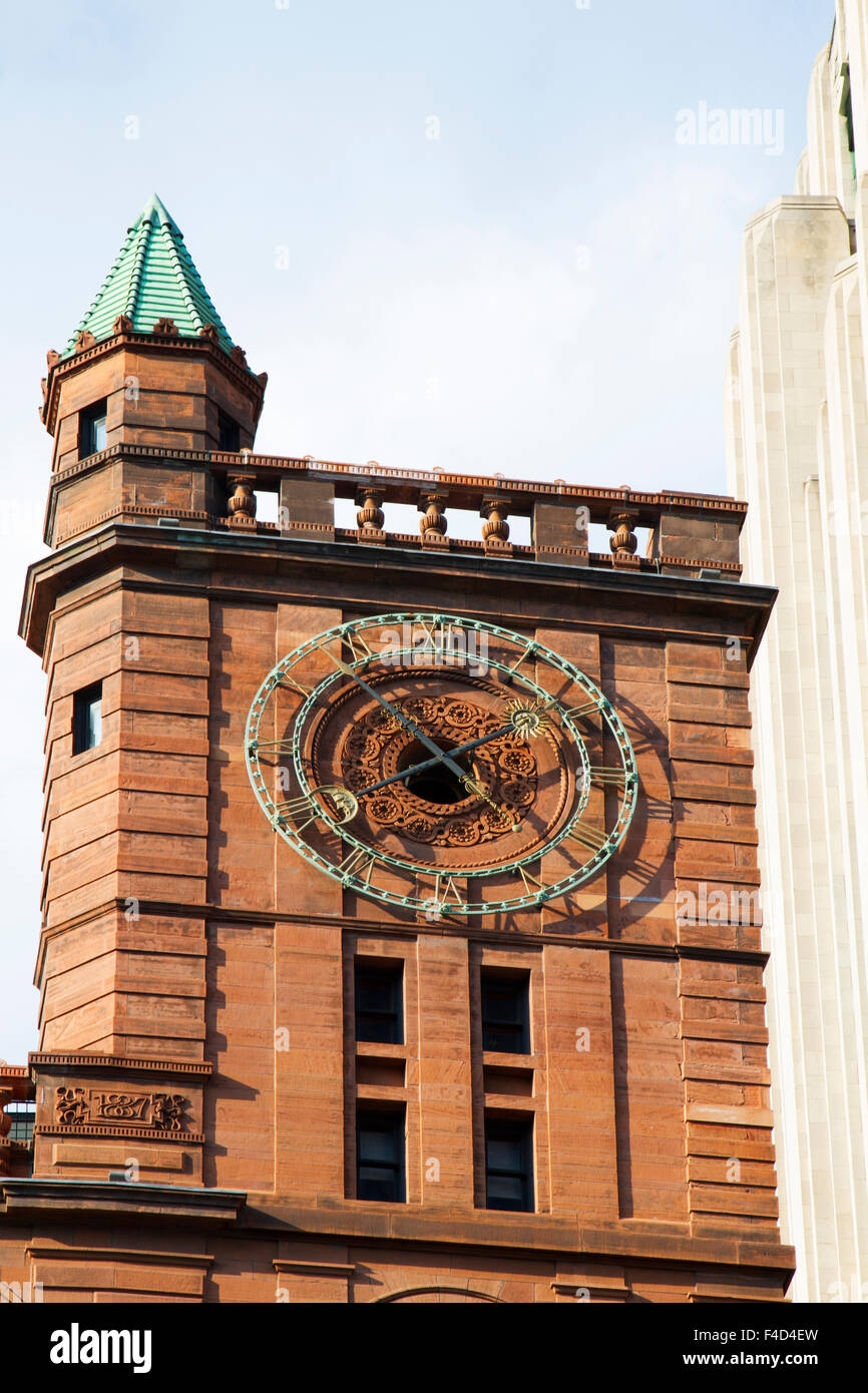 Canada, Montréal, Place D'Armes, New York Life Insurance Building Tower, 1888. Banque D'Images