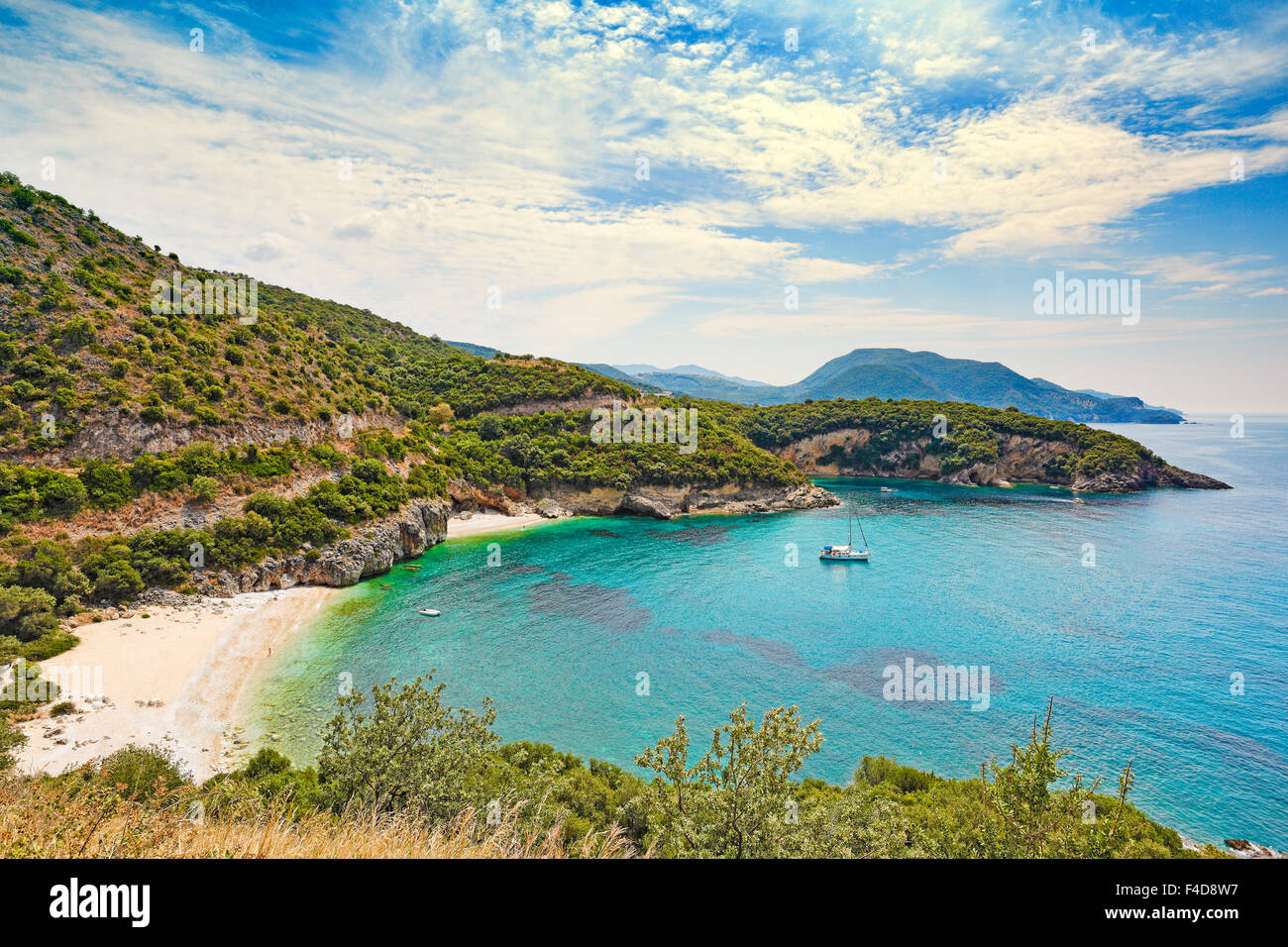 La plage Mega Drafi dans Syvota, Grèce Banque D'Images
