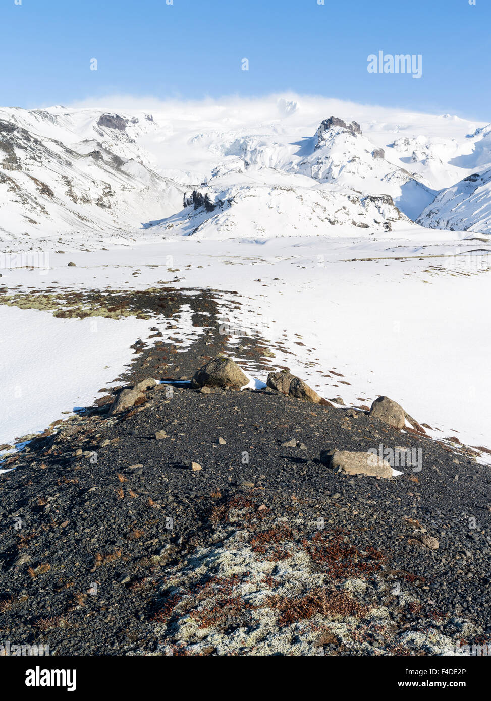 Dans Oraefajokull montage NP Vatnajokull en hiver, c'est la plus haute montagne d'Islande. Tailles disponibles (grand format) Banque D'Images