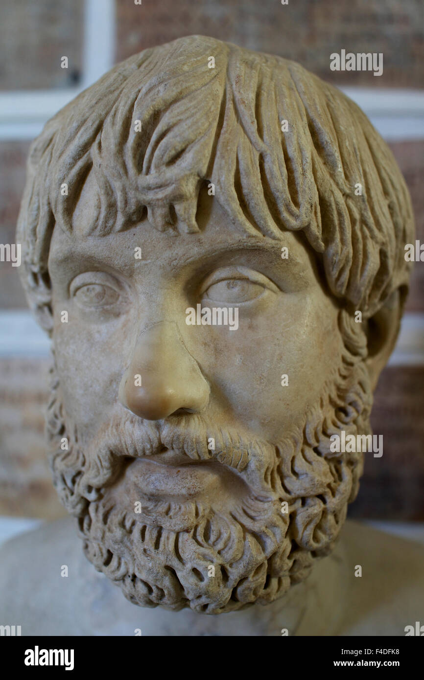 L'Italie, Rome, Musei Capitolini. Bustes en marbre appartenant à la collection du musée. Banque D'Images