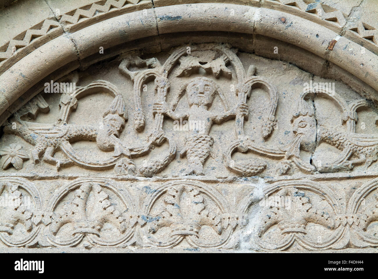 Façade de 9e siècle l'église Santa Maria Maggiore, Tuscania, Viterbe, Latium, Italie. Banque D'Images