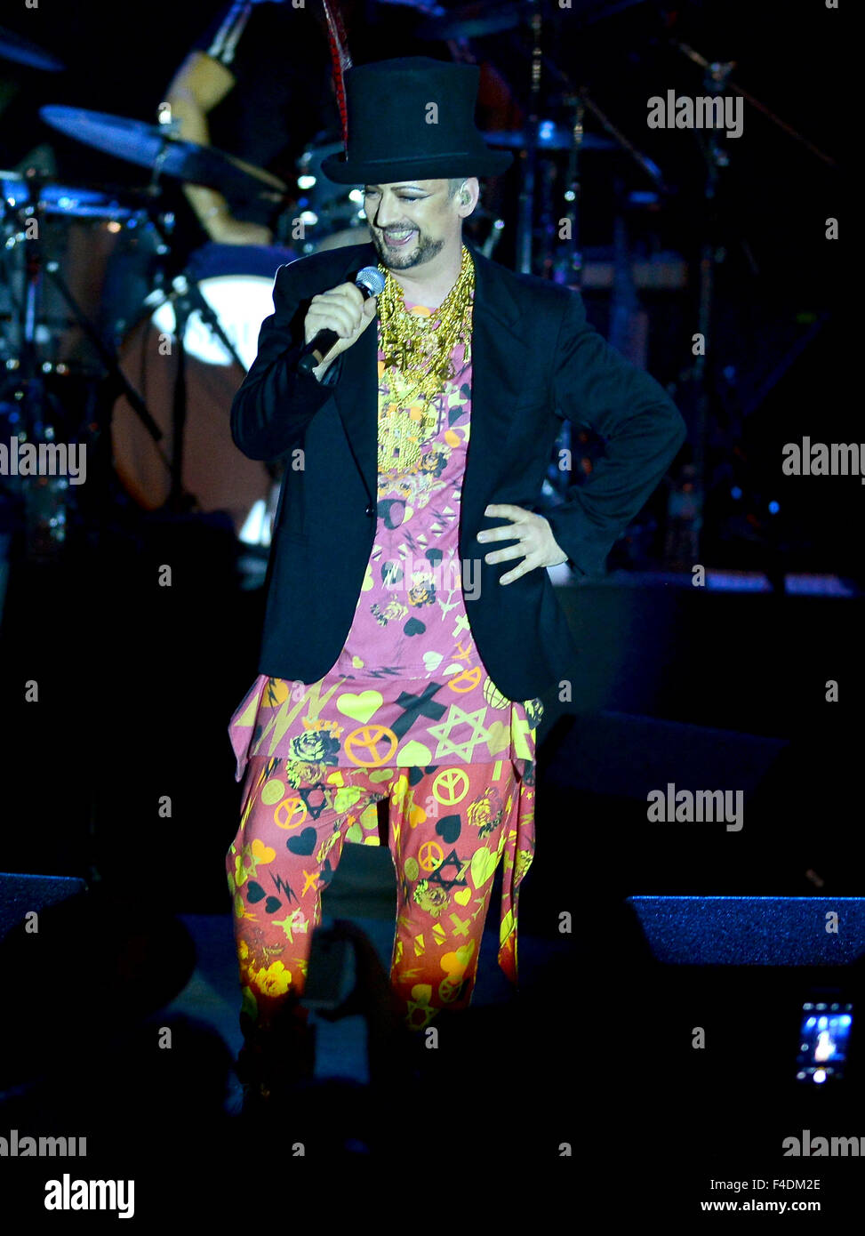 Culture Club effectuer au Bayfront Park amphitheater à Miami avec Boy George, Culture Club où : Miami, Florida, United States Quand : 14 août 2015 Banque D'Images