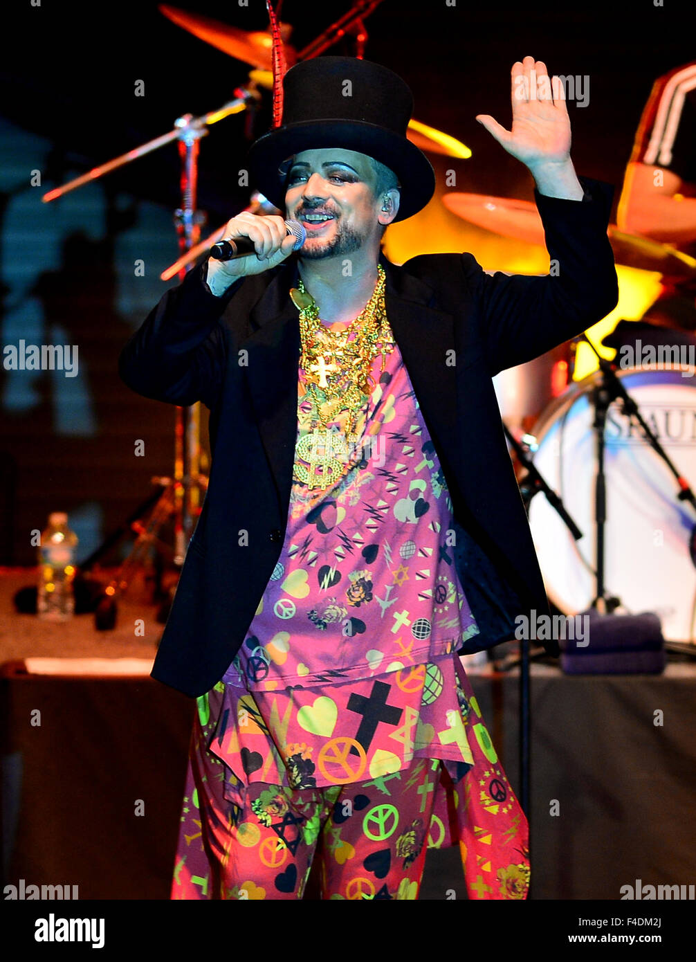 Culture Club effectuer au Bayfront Park amphitheater à Miami avec Boy George, Culture Club où : Miami, Florida, United States Quand : 14 août 2015 Banque D'Images