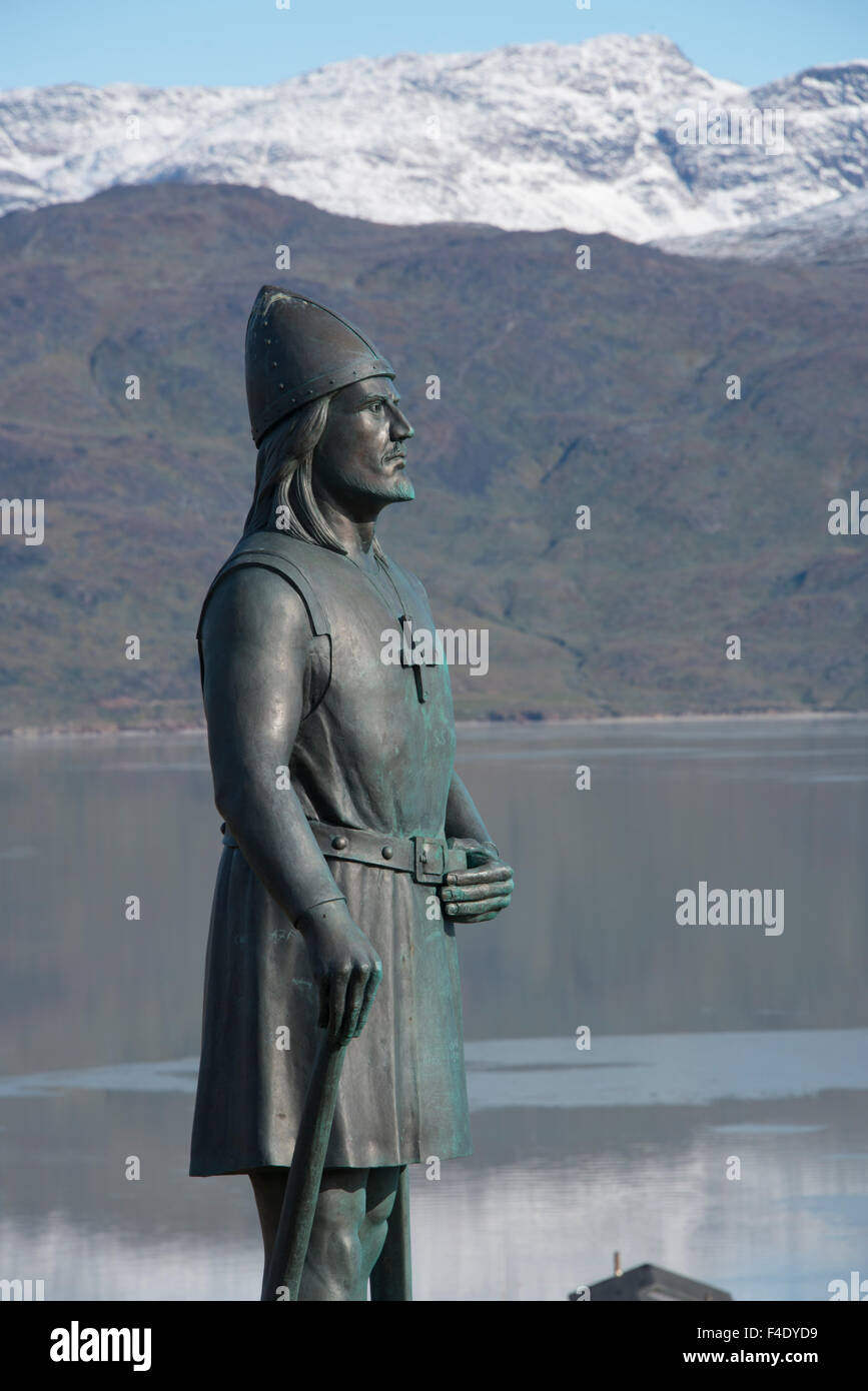 Le Groenland, Qassiarsuk, Tunulliarfik. Accueil historique à Brattahlid, Erik le Rouge est de l'établissement. Statue de Leif Erikson. Tailles disponibles (grand format) Banque D'Images