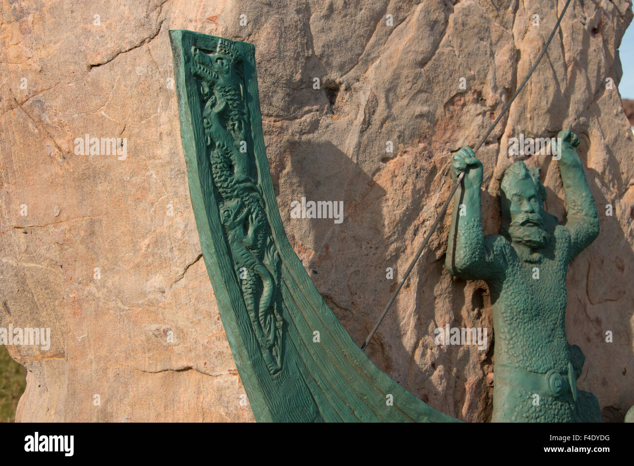 Le Groenland, Qassiarsuk, Tunulliarfik. Monument à Brattahlid, Erik Thorvaldsson (aka Erik le Rouge). Tailles disponibles (grand format) Banque D'Images