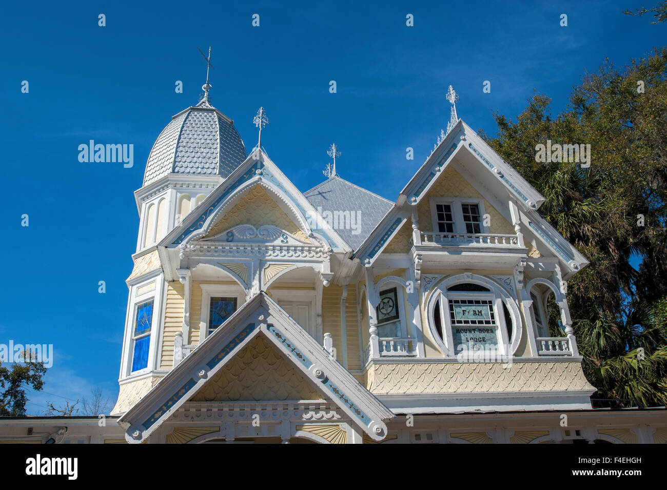 USA, Floride, Mount Dora, Donnelly House, Temple maçonnique. Banque D'Images