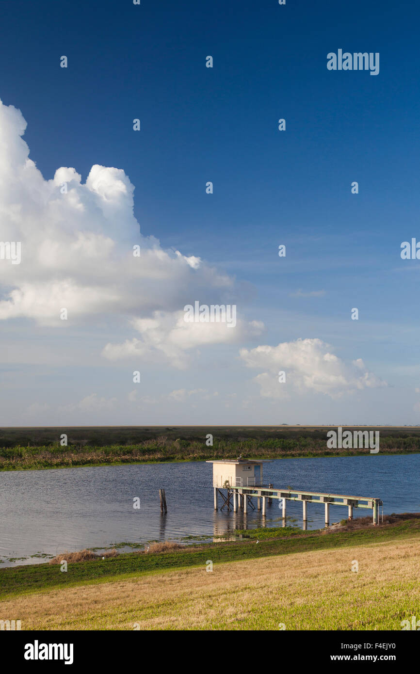 USA, Floride, Ville de haricots, vue du lac Okeechobee. Banque D'Images