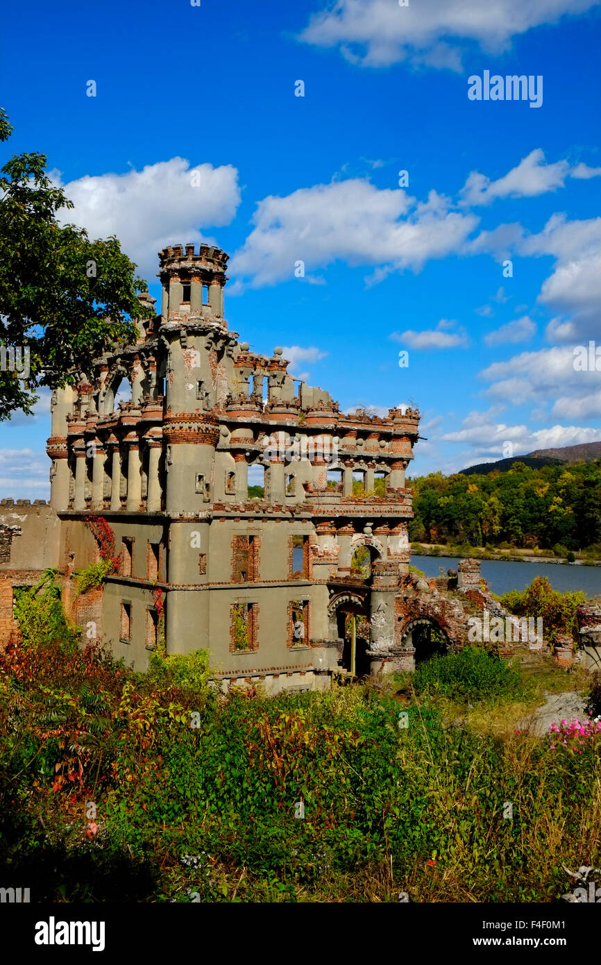 Vestiges d'un pont à Bannerman's Castle sur Christian Island, New York. USA Banque D'Images