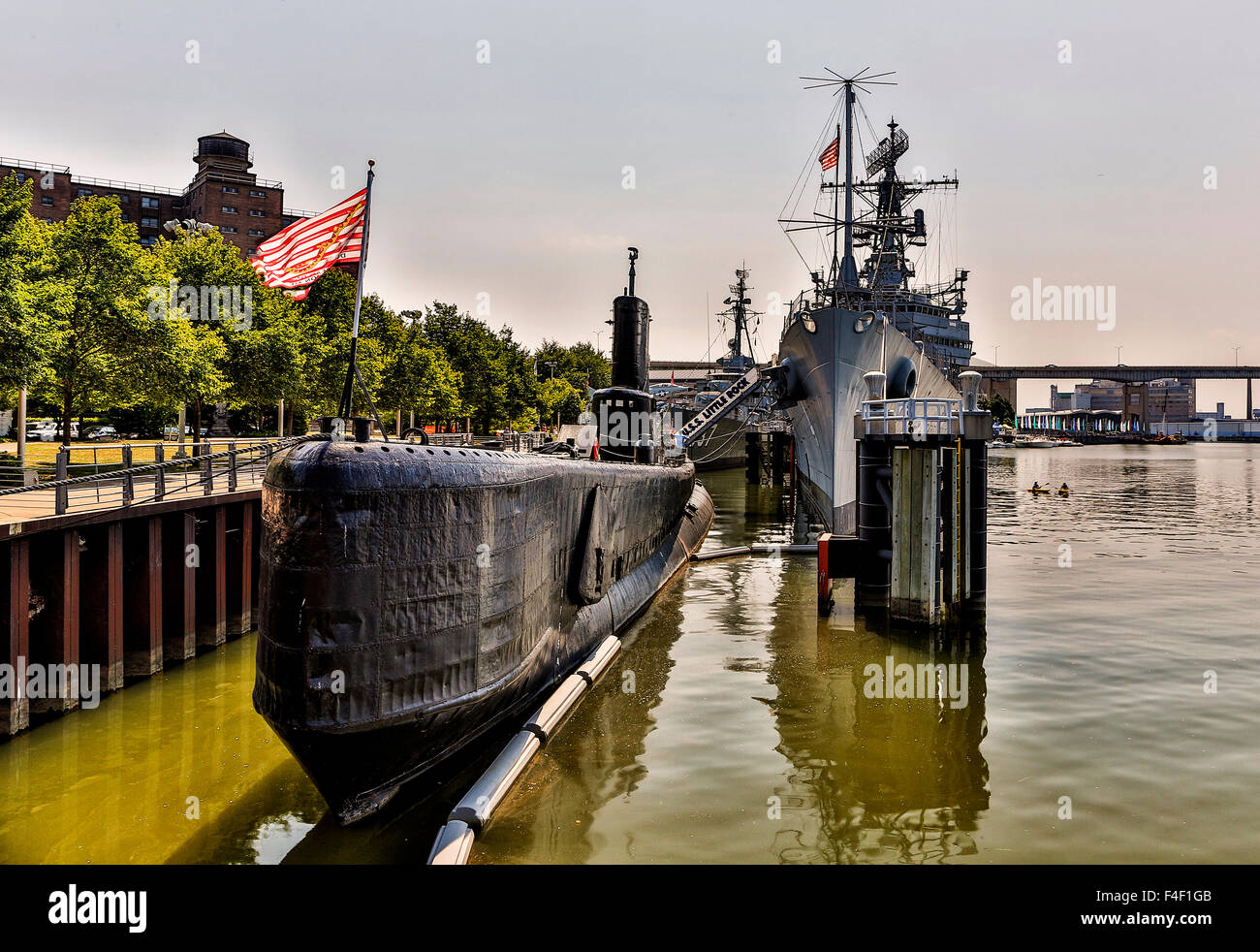 Le Cuirassé Musée sur la rivière Buffalo Buffalo dans l'État de New York. Banque D'Images