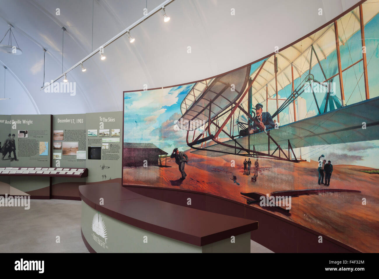 North Carolina, Kill Devil Hills, Wright Brothers National Memorial, la peinture d'avion Wright Flyer 1903 Banque D'Images