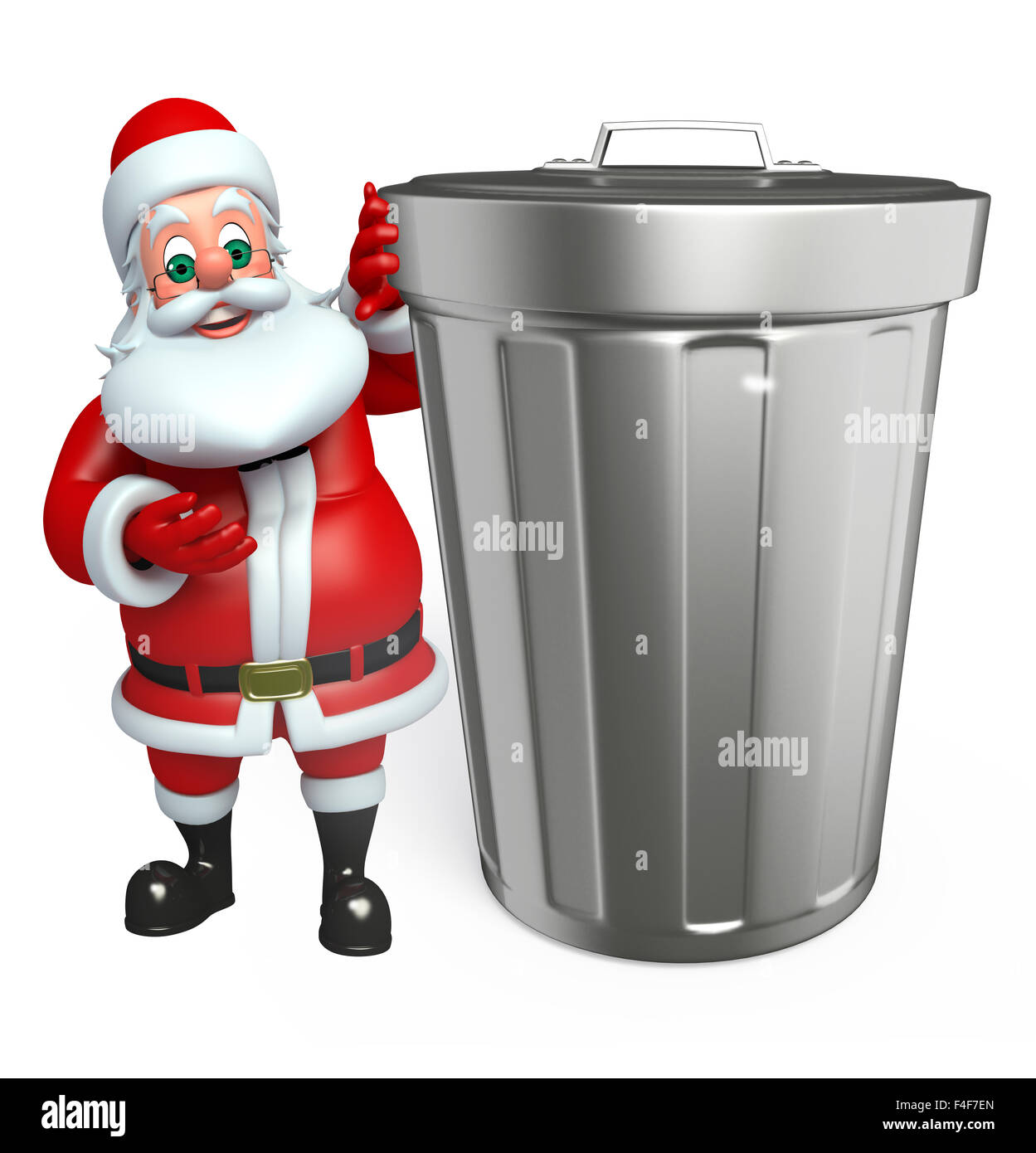 Rendu 3d illustration du père Noël avec poubelle Photo Stock - Alamy