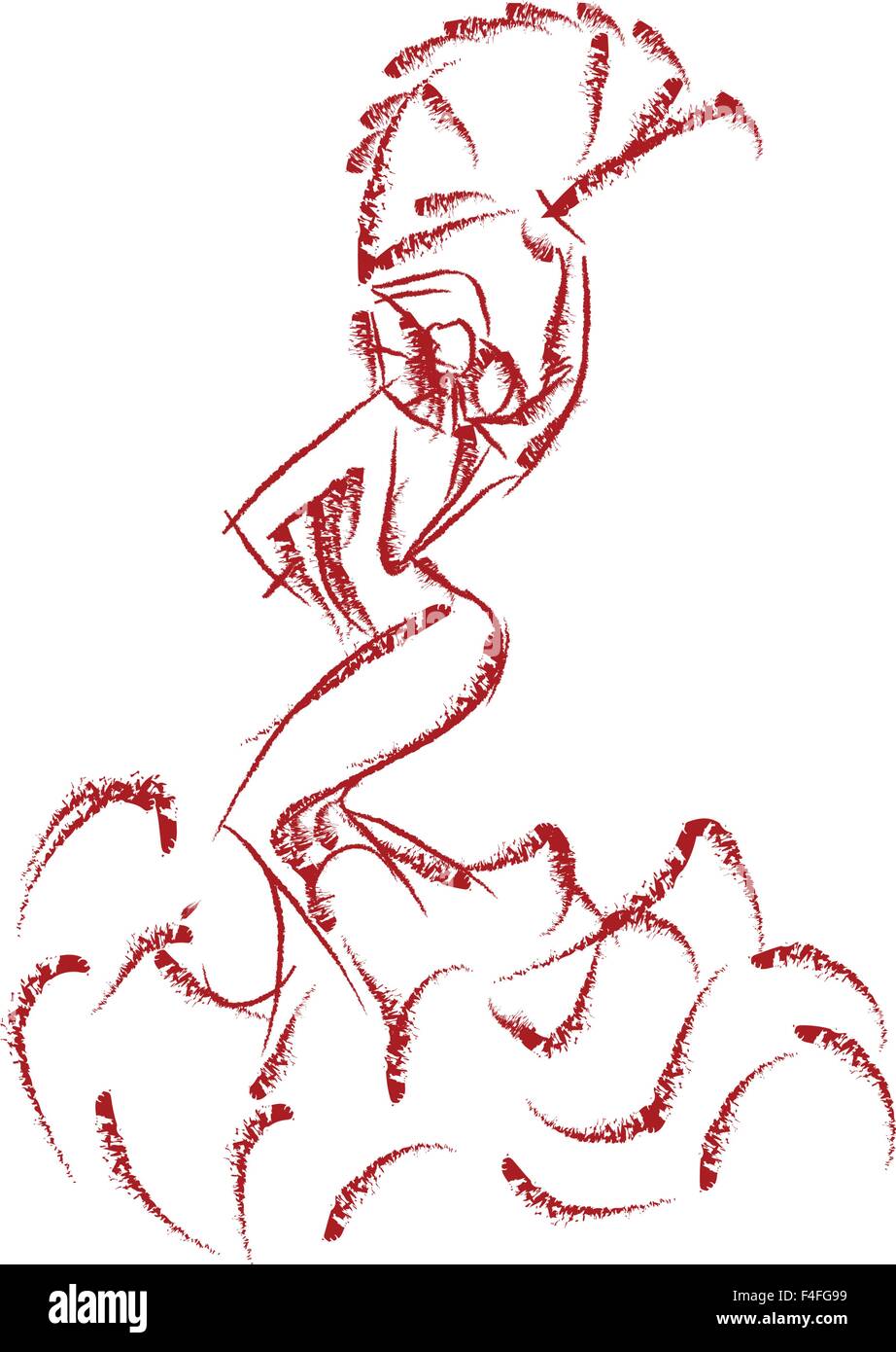 La danseuse de flamenco posent spectaculaire Illustration de Vecteur