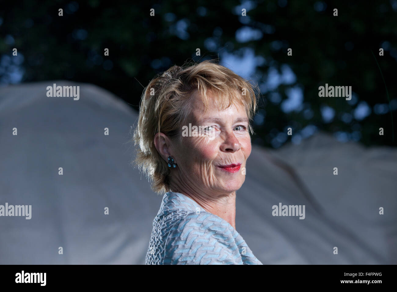 Celia Imrie, l'actrice et auteur, à l'Edinburgh International Book Festival 2015. Edimbourg, Ecosse. 25 août 2015 Banque D'Images