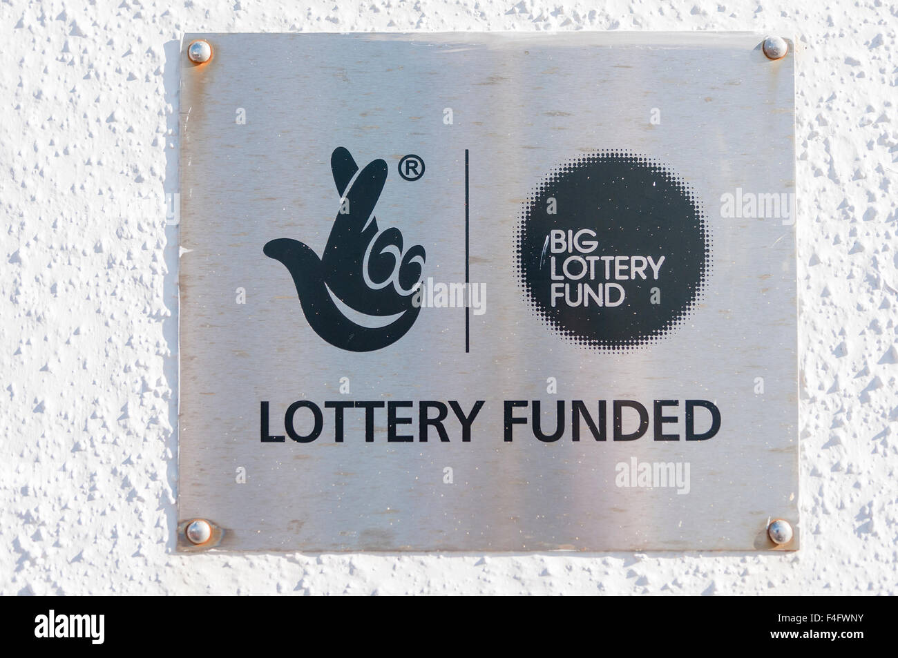 Signe de la plaque dans un lieu financé par le parrainage Big Lottery Fund Banque D'Images