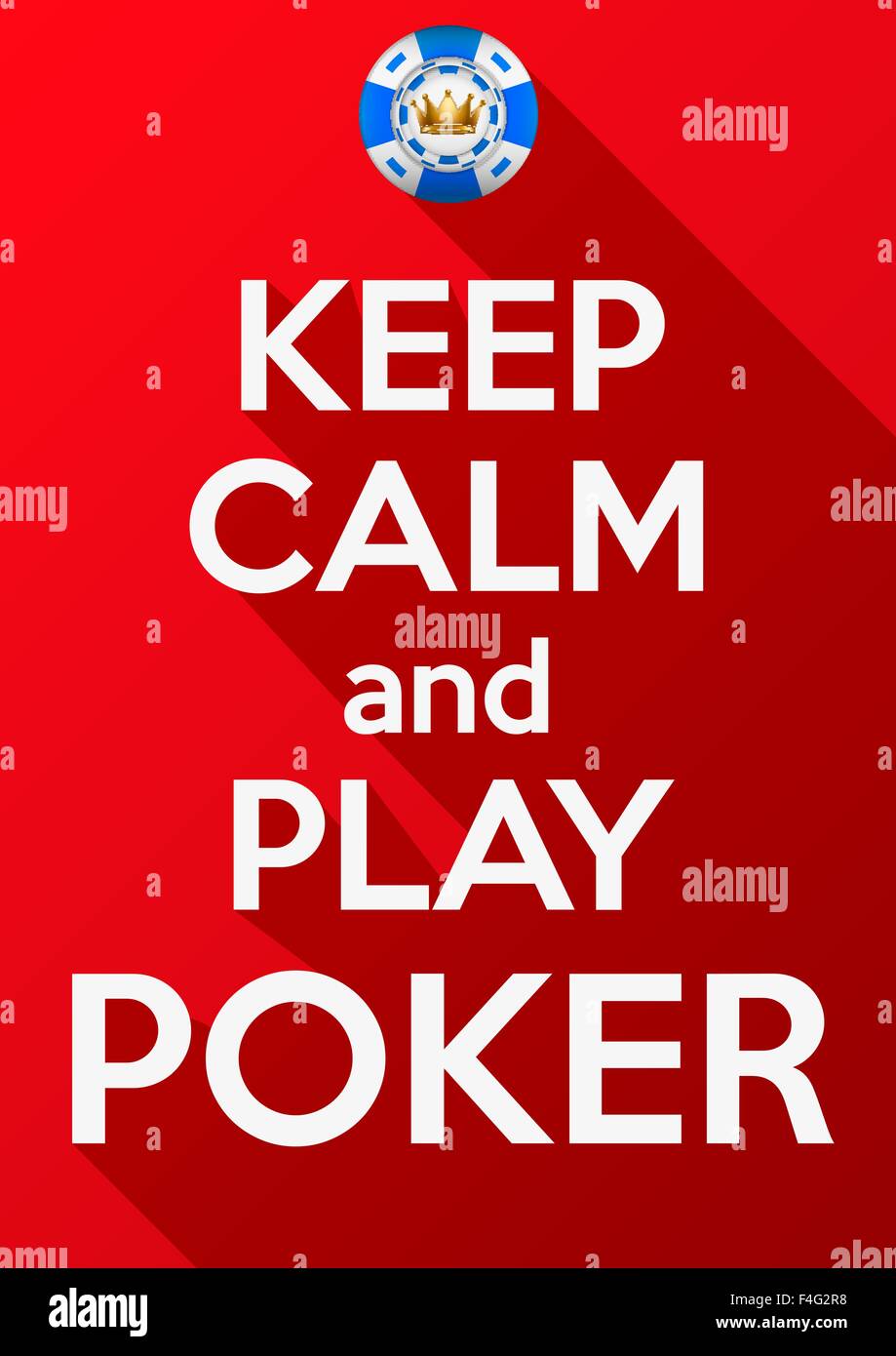 Restez calme et jouer au poker. Carte ou invitation. Illustration de Vecteur