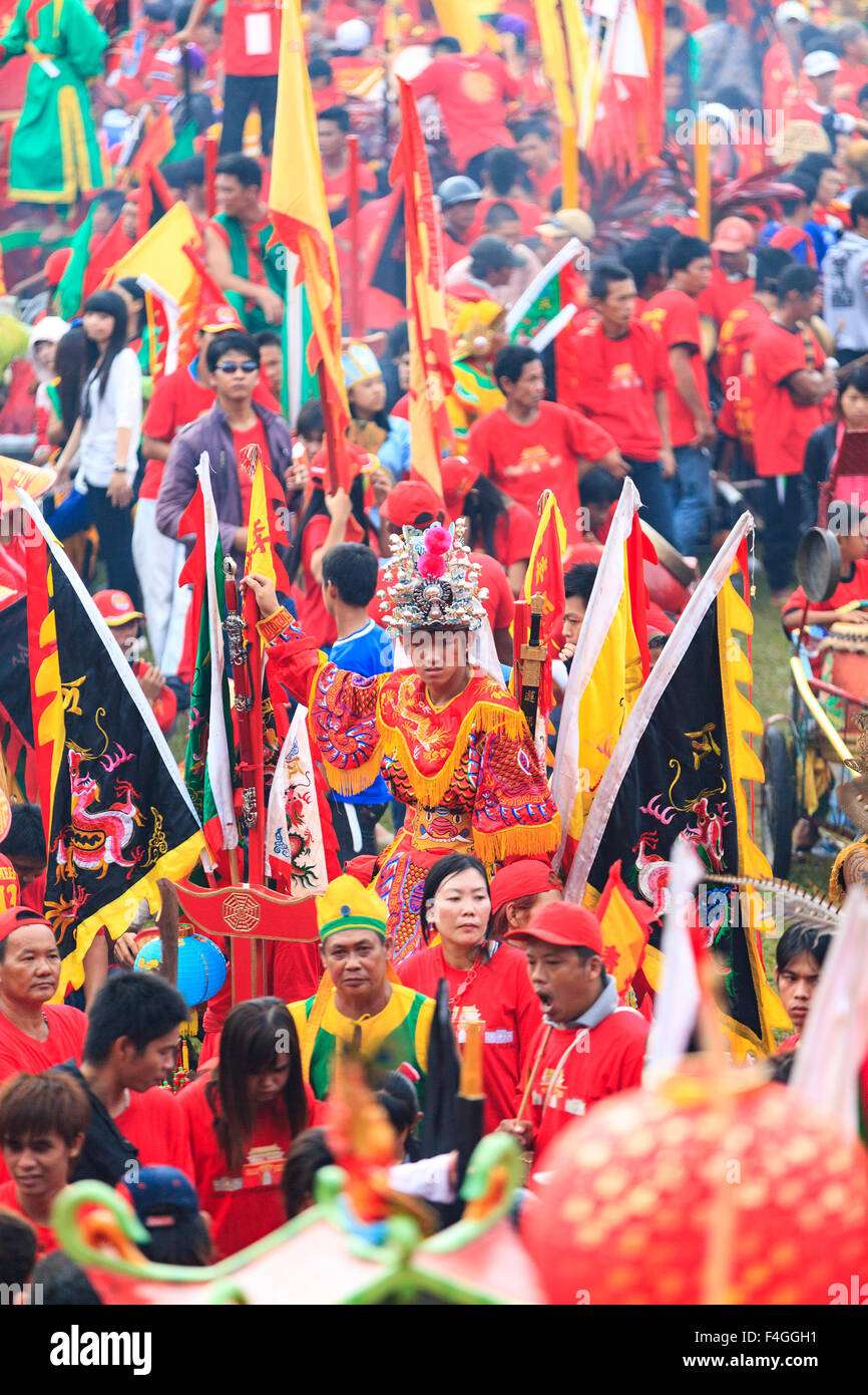 L'ouest de Kalimantan, Indonesia-February 24, 2013 : Le chaman ou Tatung de singkawang. Banque D'Images