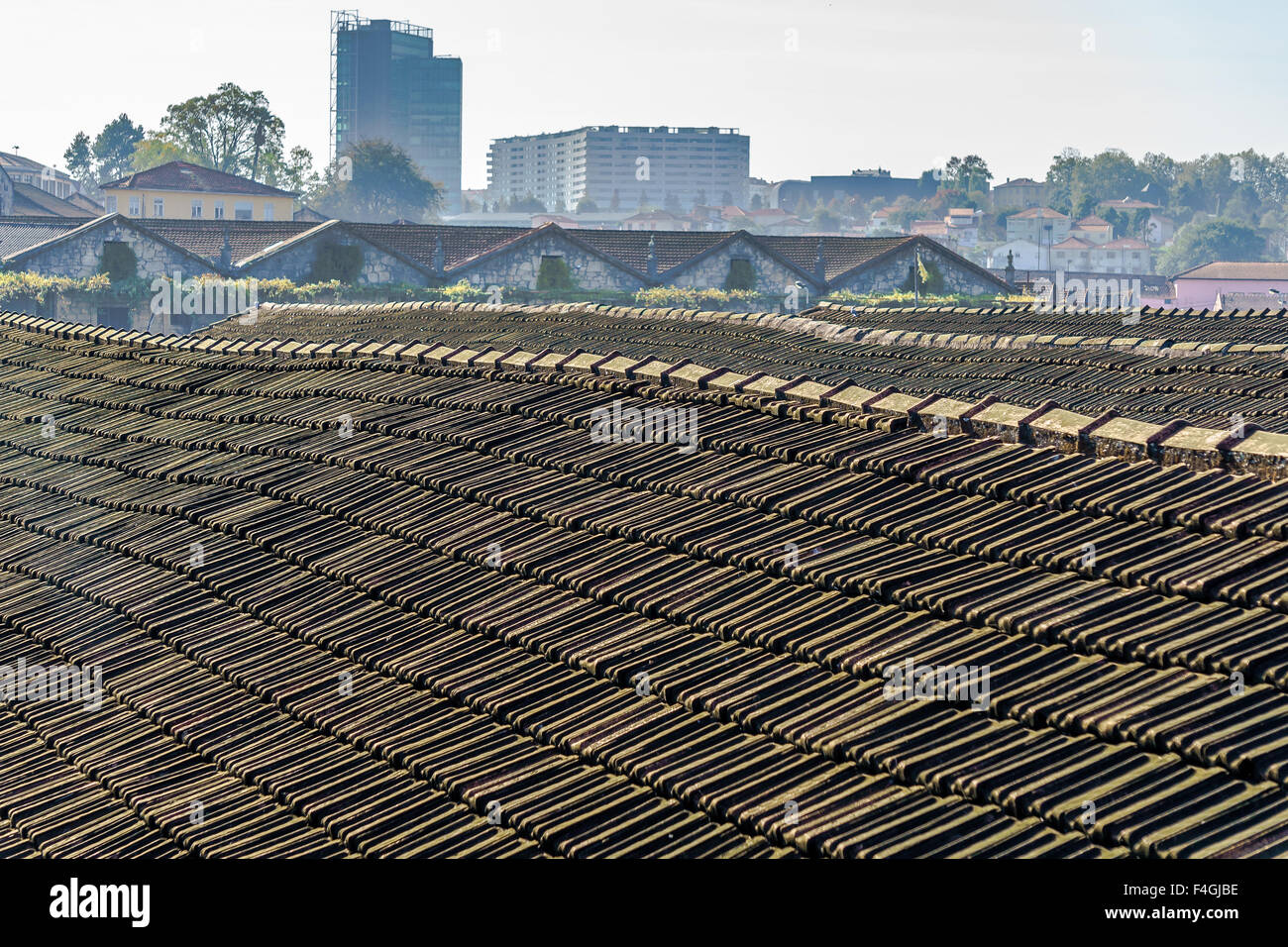 Un vieux port wine lodge pavillon dans Gaia. Septembre, 2015. Porto, Portugal. Banque D'Images