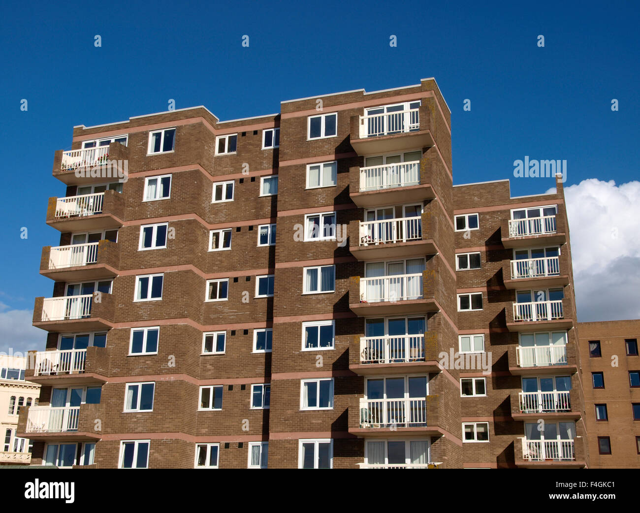 Bloc d'appartements, Weston-super-Mare, Somerset, UK Banque D'Images