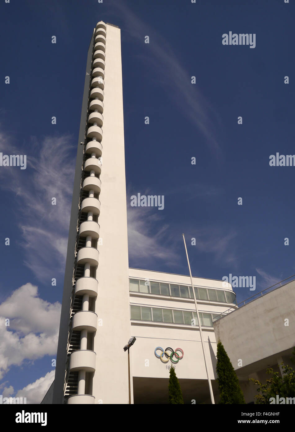 Tour d'observation au Parc olympique de 1952 à Helsinki, Finlande Banque D'Images