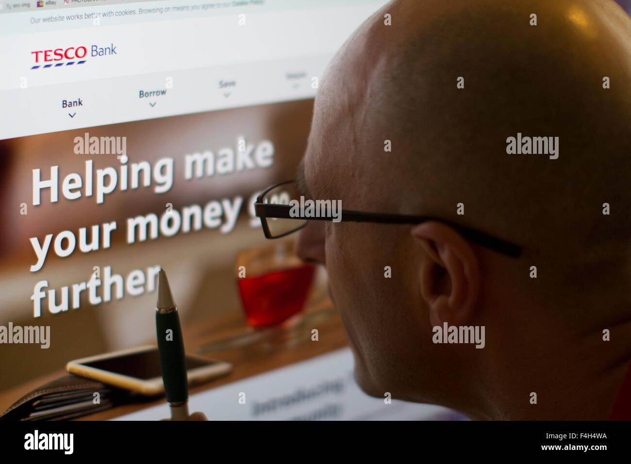 Site internet en ligne Banque Tesco Banque D'Images