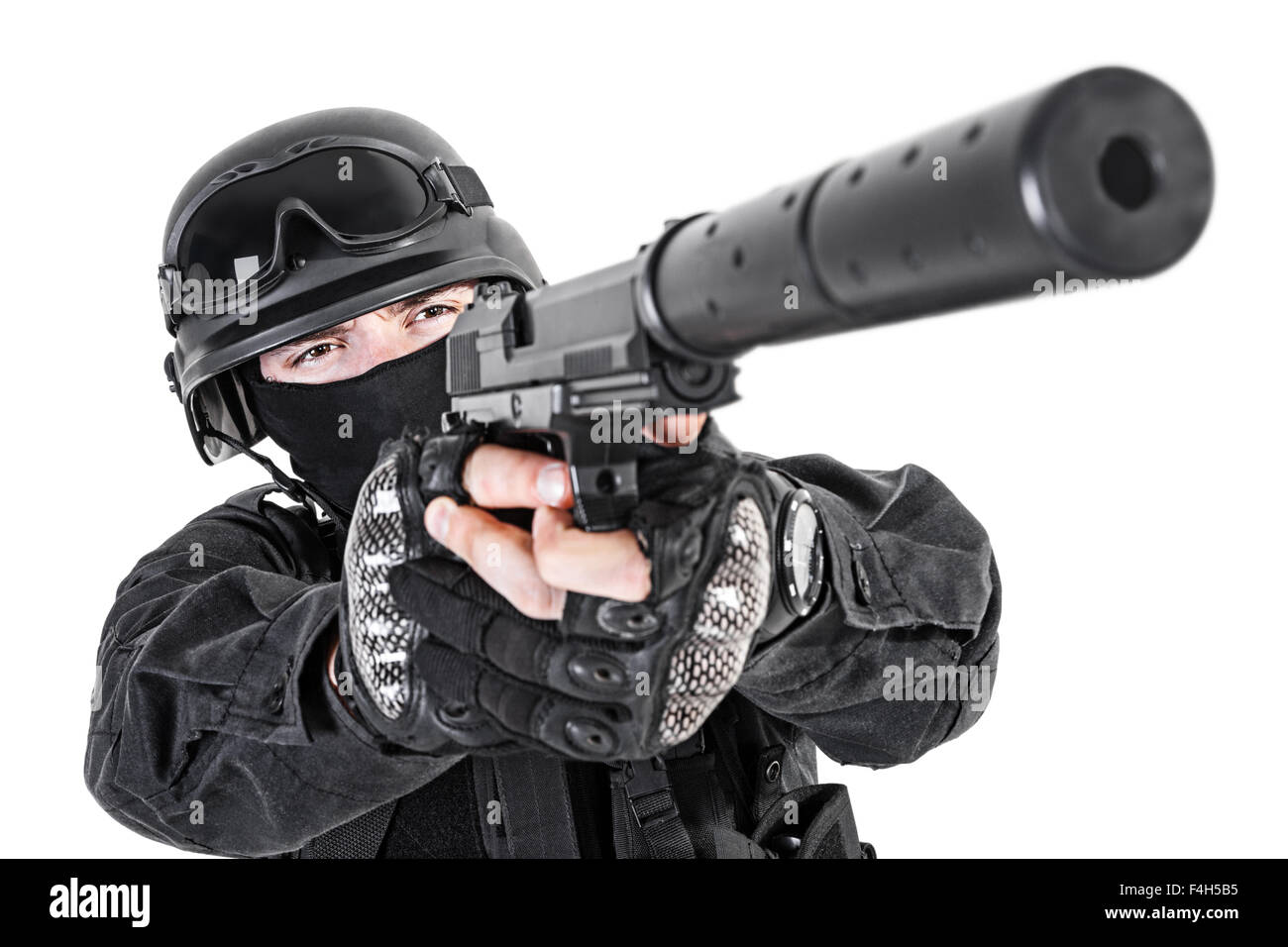 Agent de police SWAT, pistolet Banque D'Images