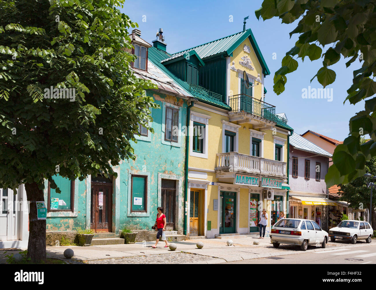 Cetinje, Monténégro. Scène typique dans la région de Baja Pivljanina street Banque D'Images