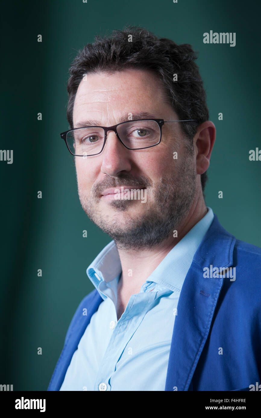 Andrew Duff, l'écrivain écossais et journaliste indépendant, à l'Edinburgh International Book Festival 2015. Edimbourg, Ecosse. 26 août 2015 Banque D'Images