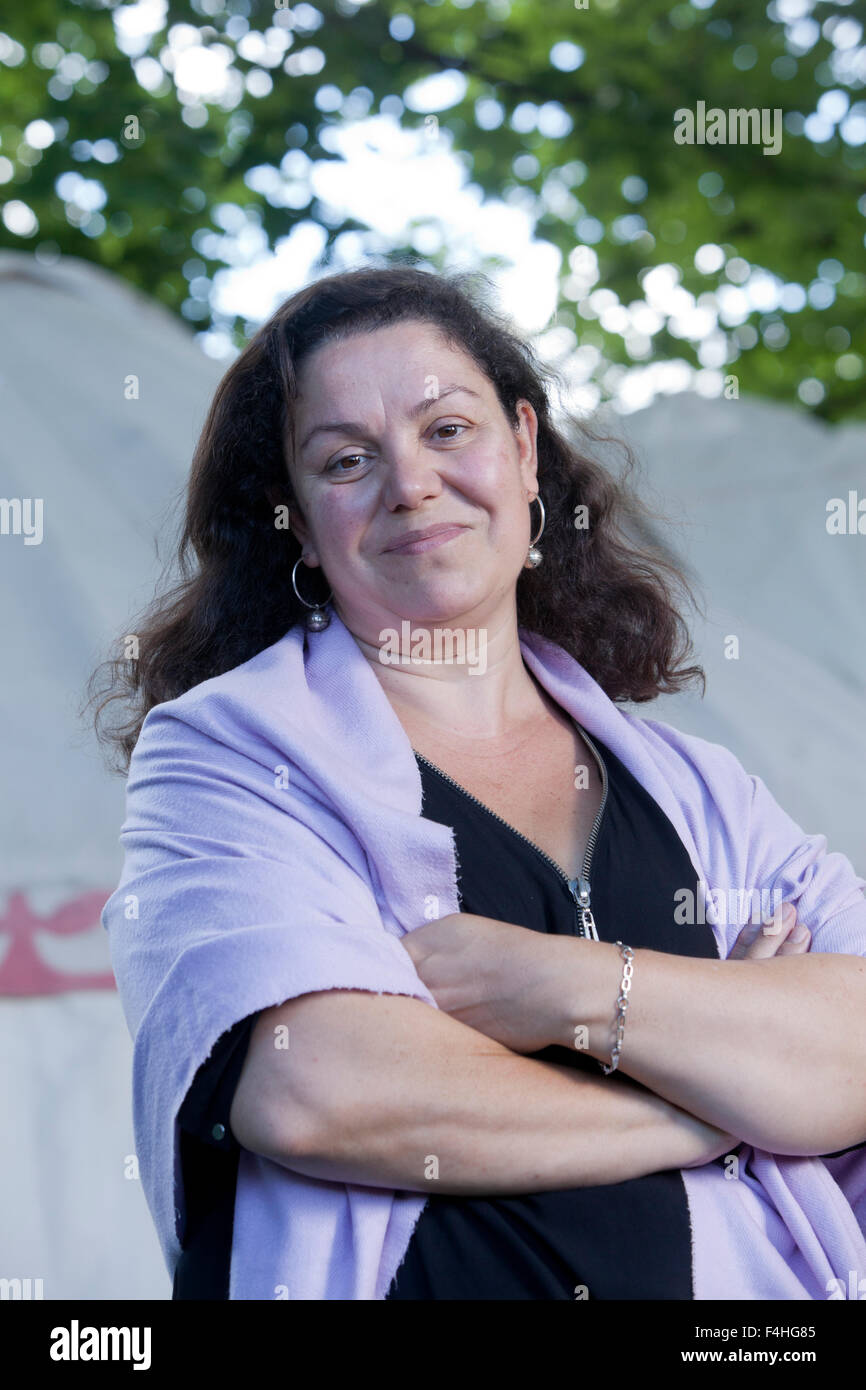 Care Santos, le Spanish-Catalan auteur, à l'Edinburgh International Book Festival. Edimbourg, Ecosse. 26 août 2015 Banque D'Images