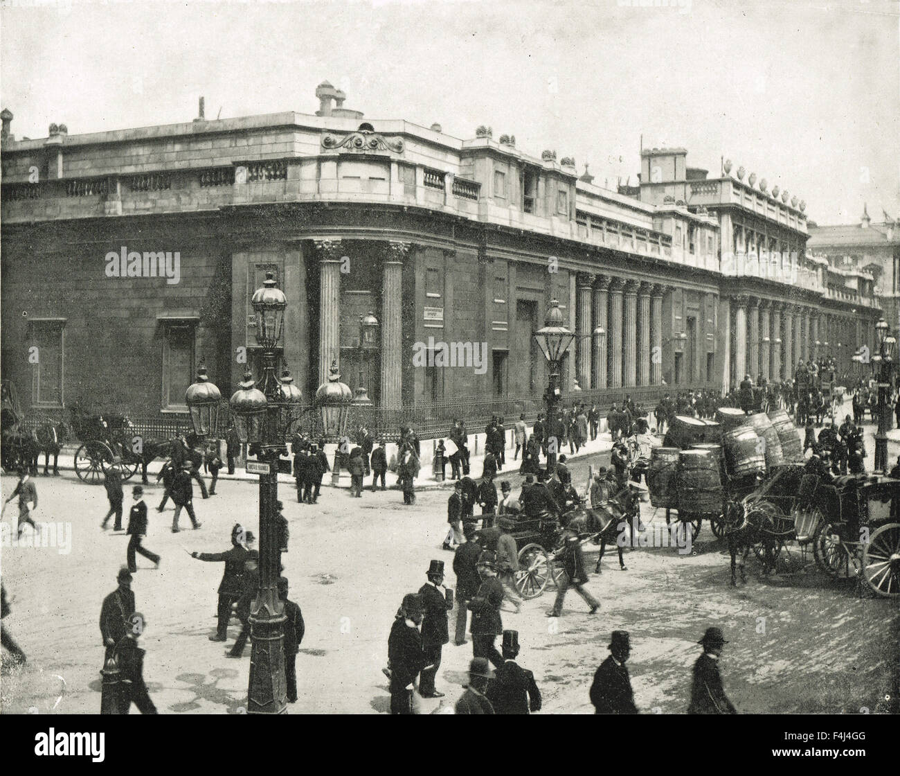 Scène de rue de la banque d'Angleterre 1894 Banque D'Images