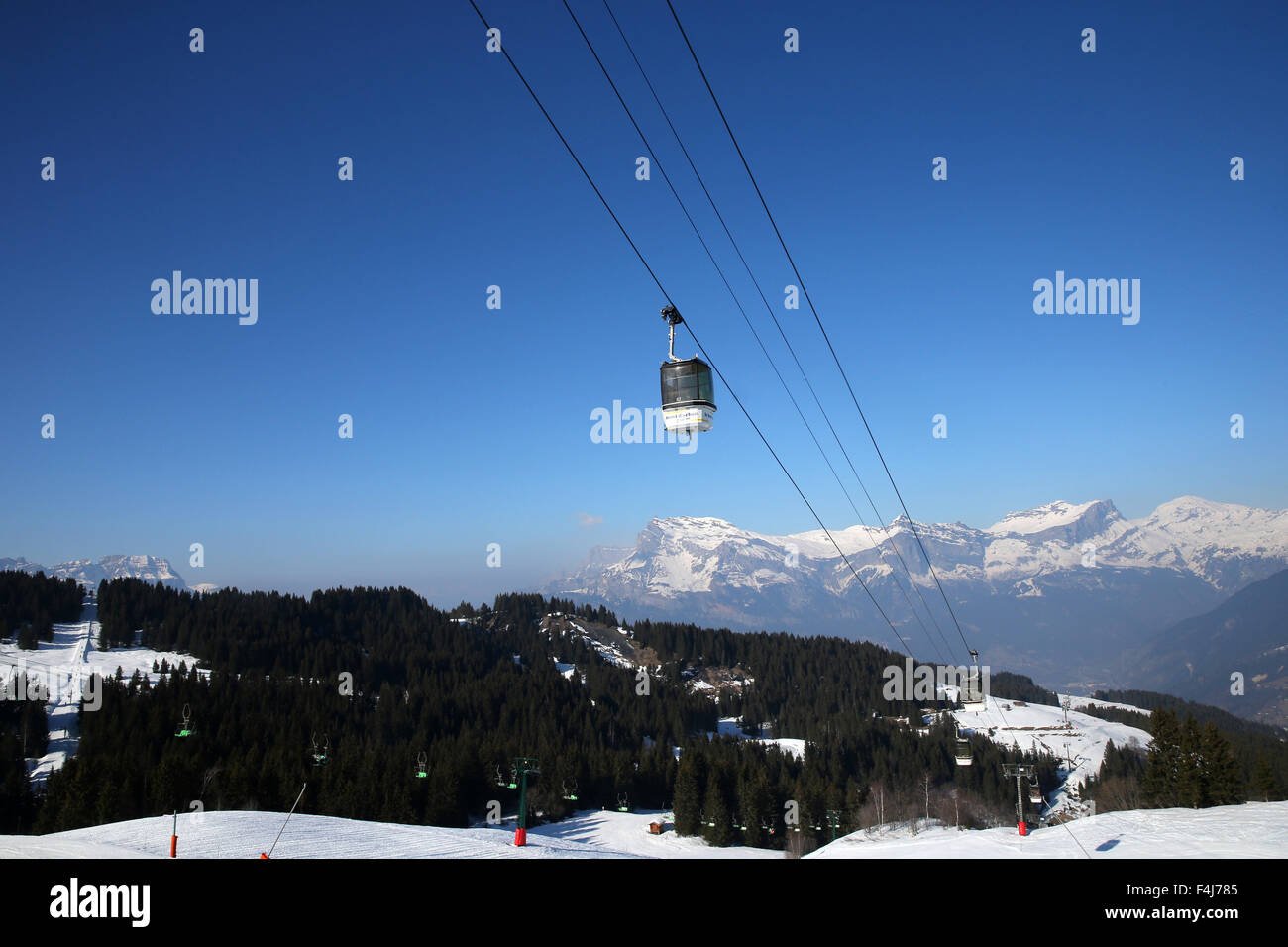 Télécabine de Saint-Gervais les bains, Haute-Savoie, Alpes, France, Europe Banque D'Images