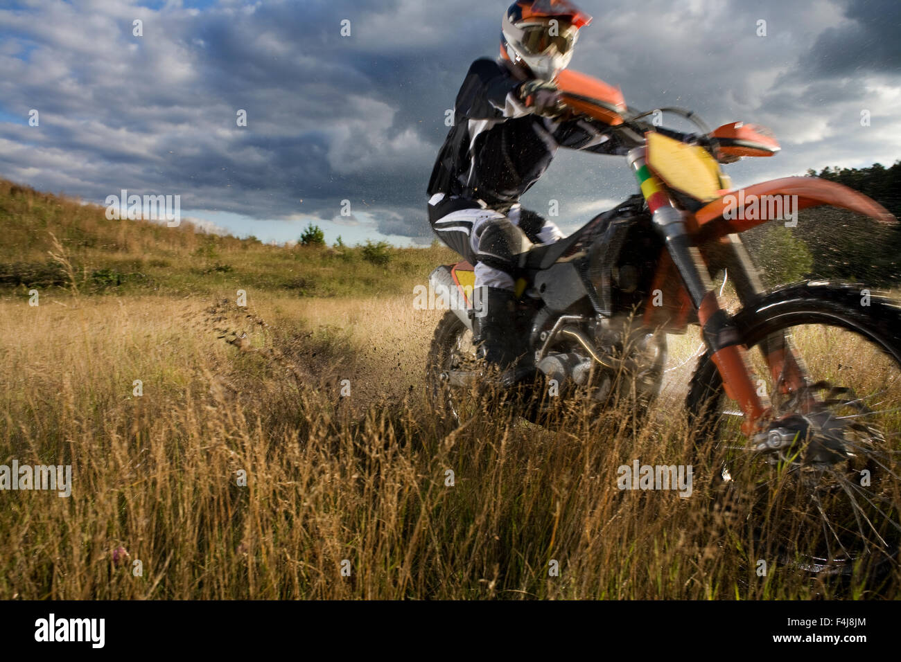 Un pilote de motocross, la Suède. Banque D'Images