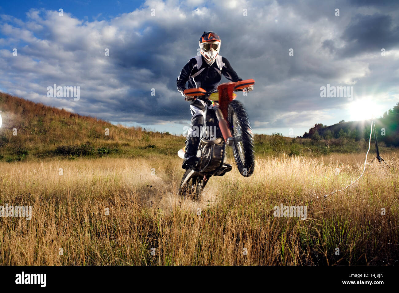 Un pilote de motocross, la Suède. Banque D'Images