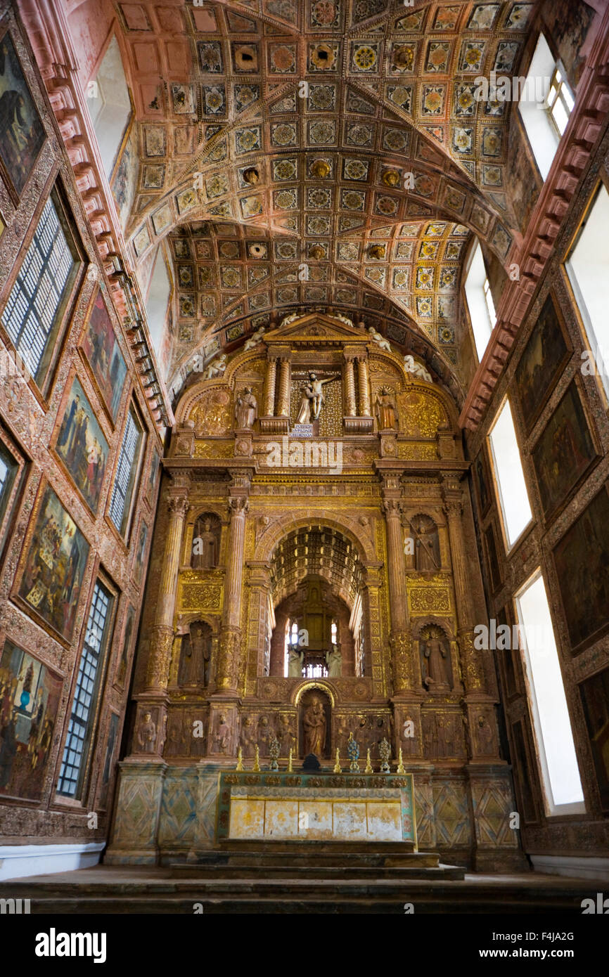 L'intérieur d'une église, de l'Inde. Banque D'Images