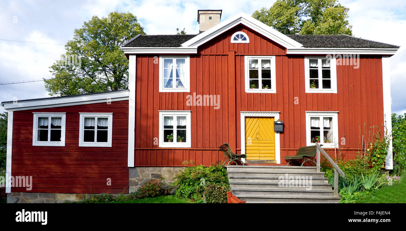 Vintage House afficher en plein air Skansen à Stockholm, Suède Banque D'Images