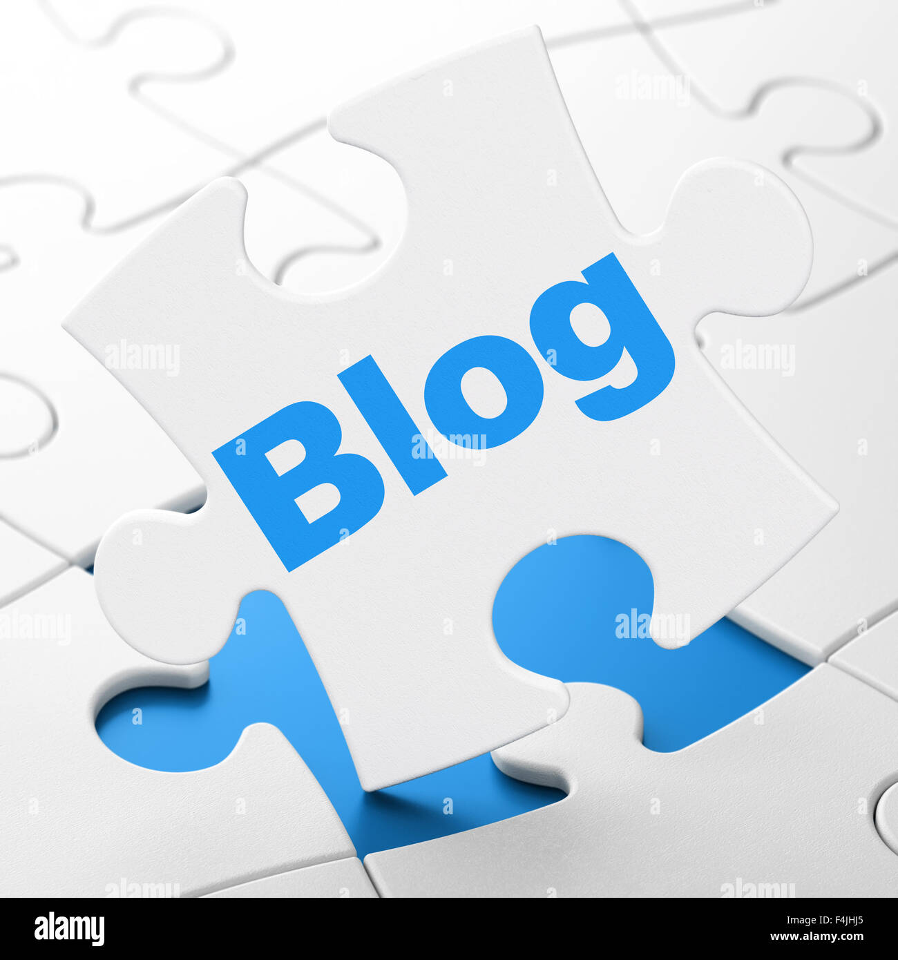 Développement Web concept : Blog sur fond de puzzle Banque D'Images