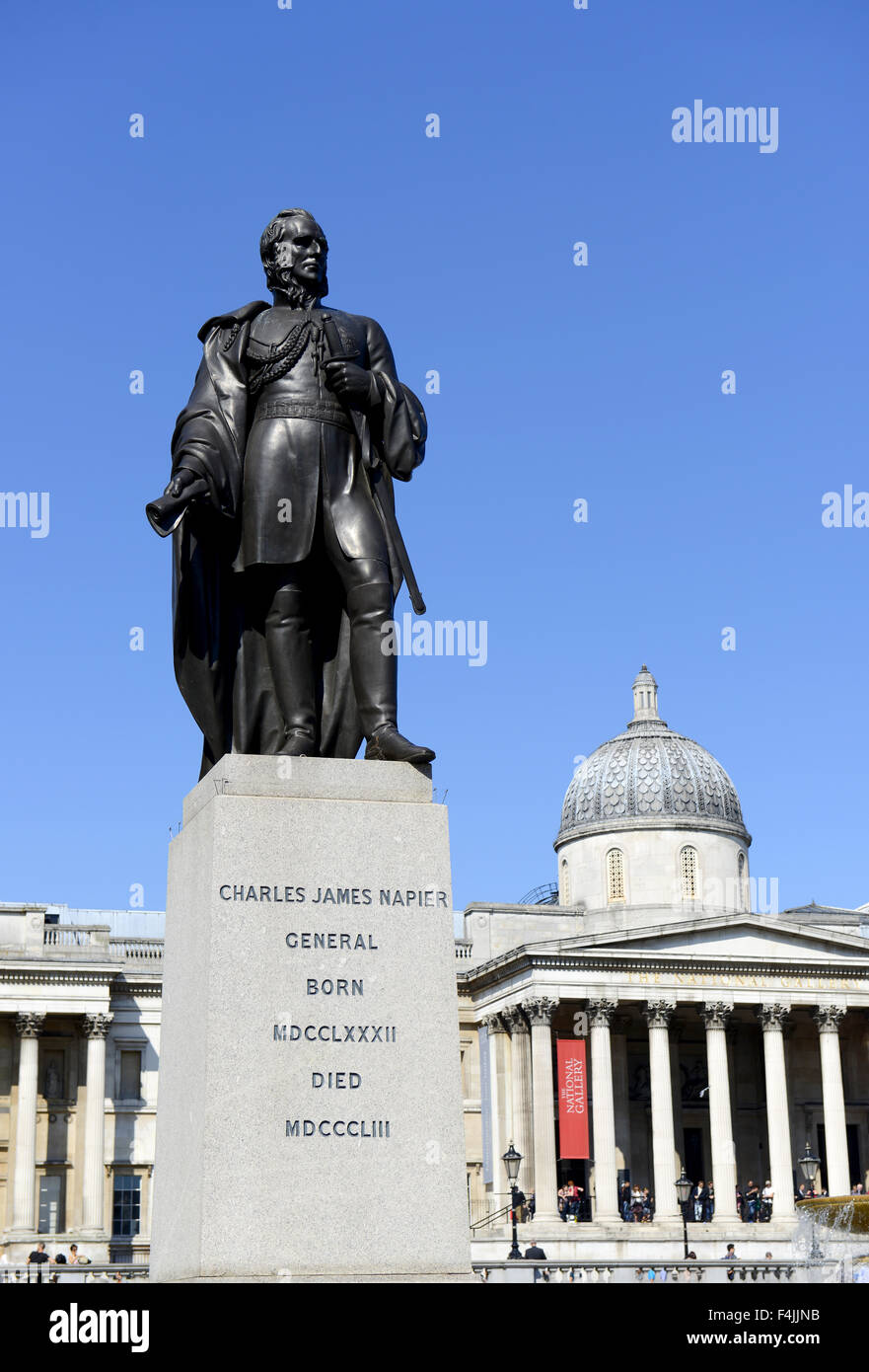 Statue du général Charles James Napier, Trafalgar Square, Londres, Angleterre, Royaume-Uni Banque D'Images