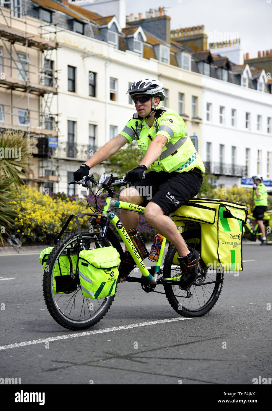 St John Ambulance de l'unité d'intervention du Cycle, UK Banque D'Images