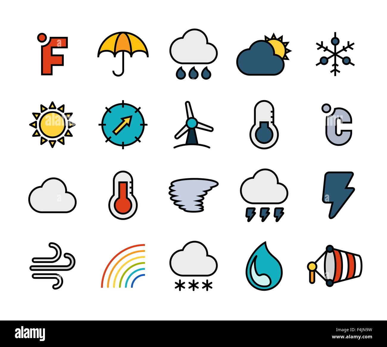 Icônes contour design fin et plat, ligne moderne style de trait Illustration de Vecteur