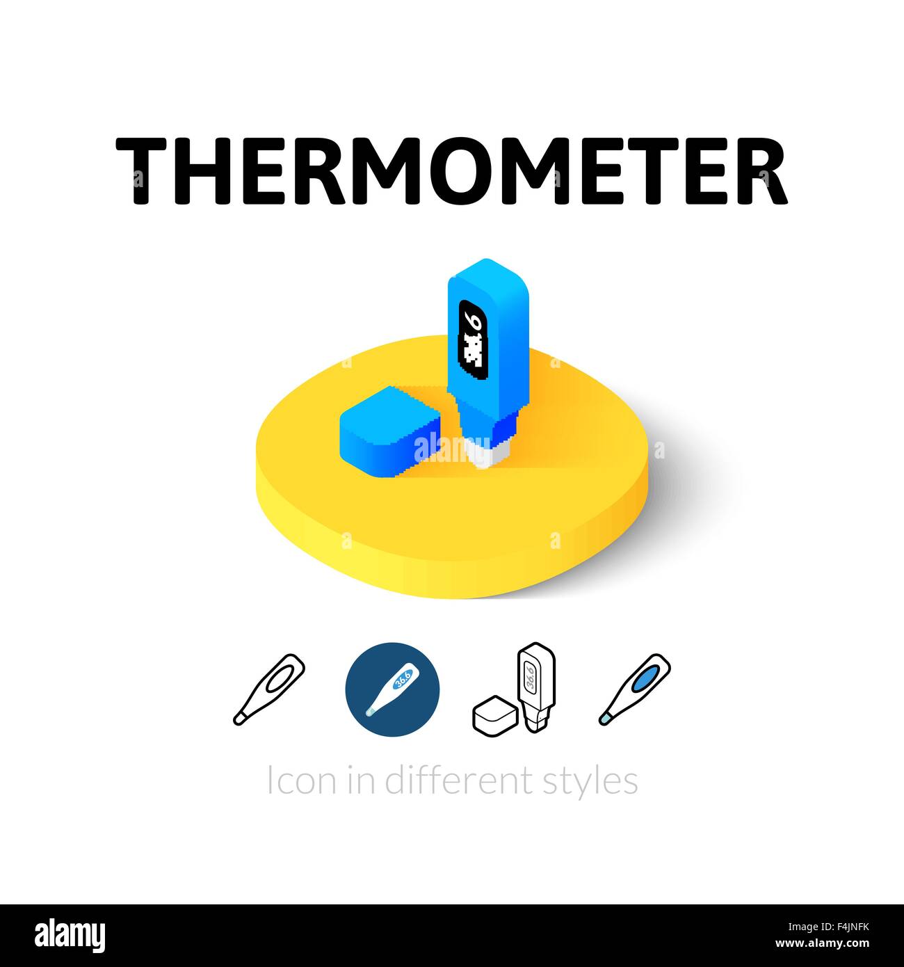 L'icône du thermomètre dans un style différent Illustration de Vecteur