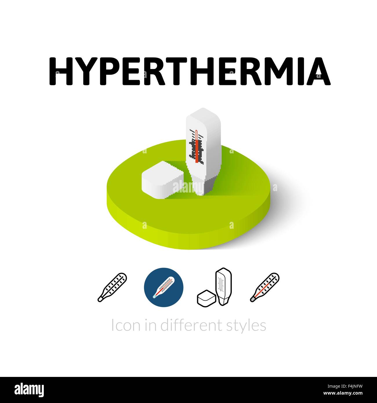 L'icône de l'hyperthermie dans un style différent Illustration de Vecteur