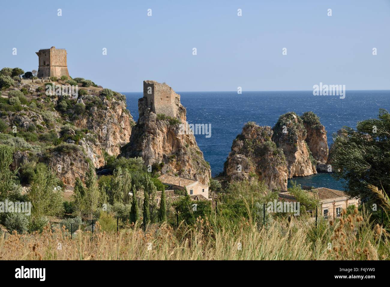 Tonnara di Scopello, Scopello, Castellammare del Golfo, province de Trapani, Sicile, Italie Banque D'Images