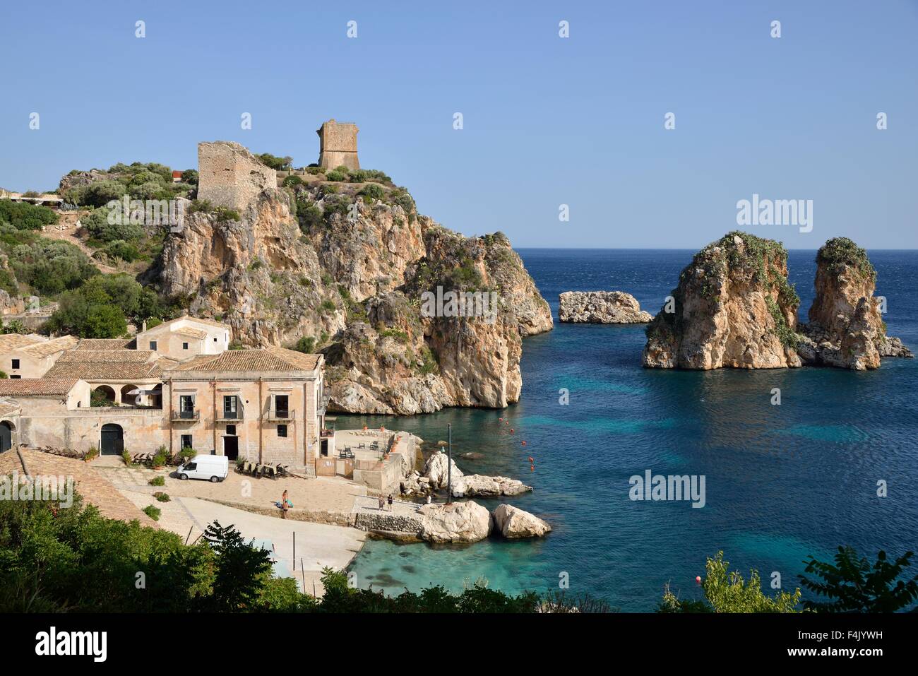 Tonnara di Scopello, Scopello, Castellammare del Golfo, province de Trapani, Sicile, Italie Banque D'Images