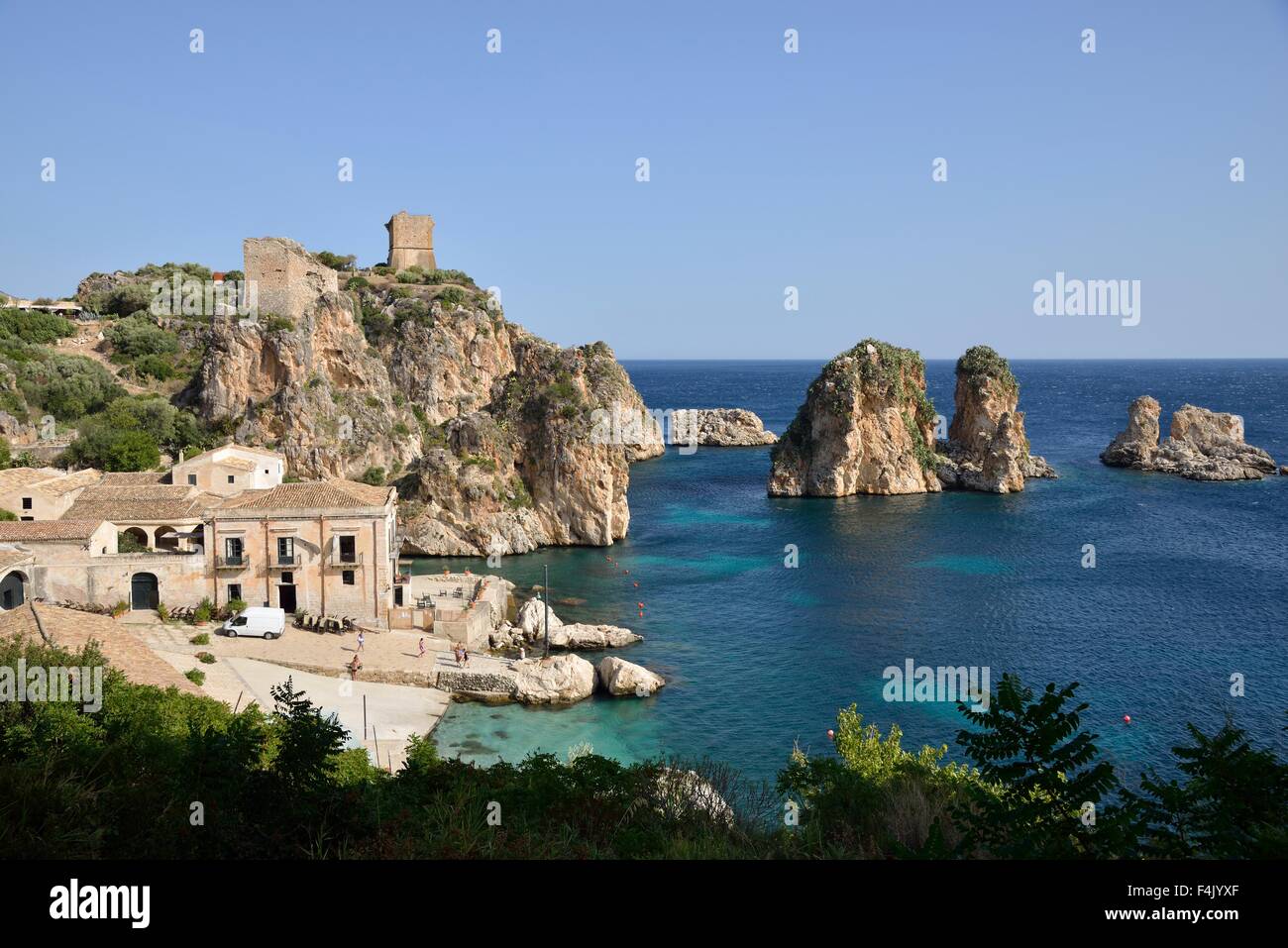 Tonnara di Scopello, Scopello, Castellammare del Golfo, province de Trapani, Sicile, Italie Banque D'Images
