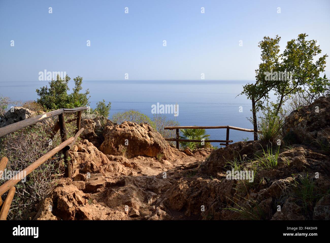 Sentier de randonnée, Zingaro, San Vito lo Capo, province de Trapani, Sicile, Italie Banque D'Images