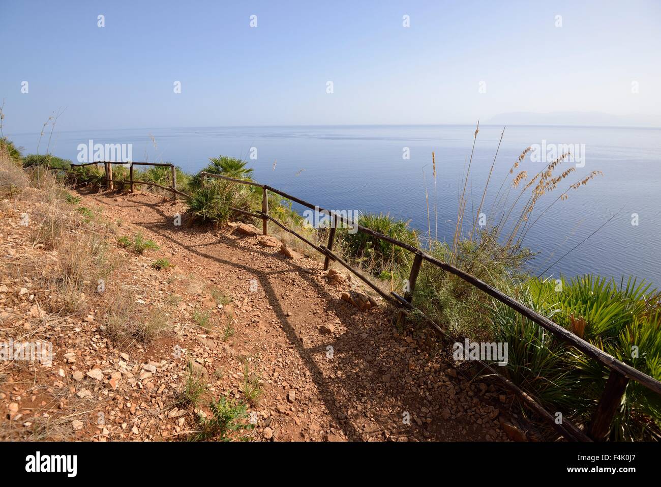 Sentier de randonnée, Zingaro, San Vito lo Capo, province de Trapani, Sicile, Italie Banque D'Images